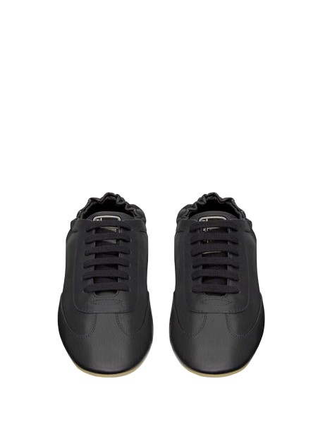 Saint Laurent Lewis Sneakers in Black Grained Leather