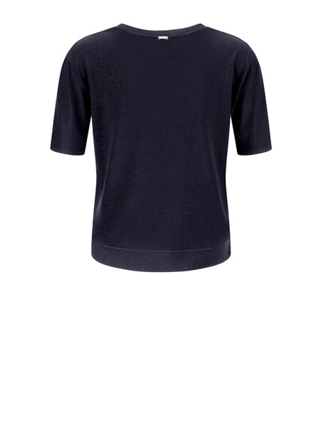Herno Blu Navy Glam Knit Effect T-Shirt 2