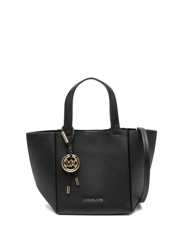 Michael Kors Jordi Small Leather Handbag in Black