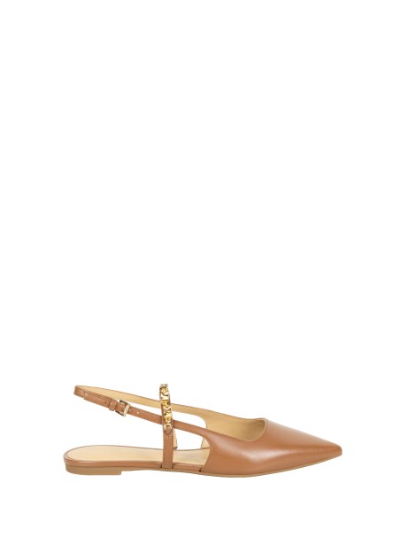 Michael Michael Kors Dina Flex Slingback Flats in Brown Leather