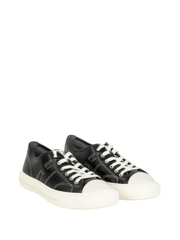 Hogan Rebel Sneakers Nere in Pelle con Suola Oversize