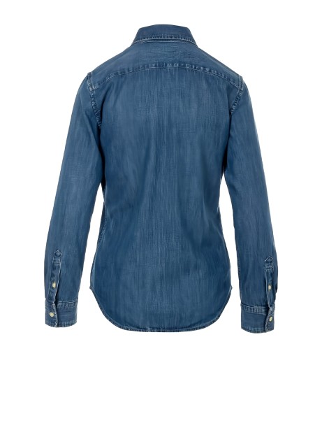 Camicia in Denim Azzurro con Maniche Lunghe di Polo Ralph Lauren