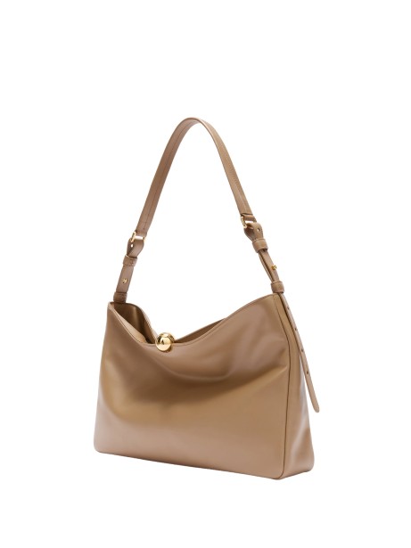 Borsa a spalla Furla Sfera Soft L in pelle nappa morbida color malva