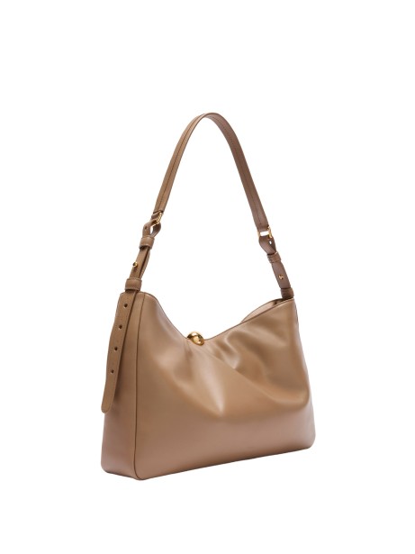Borsa a spalla Furla Sfera Soft L in pelle nappa morbida color malva