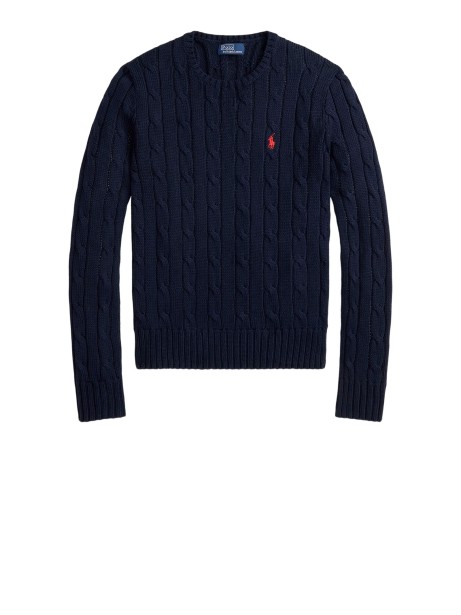 Polo Ralph Lauren Cable Knit Cotton Crewneck Sweater - Hunter Navy
