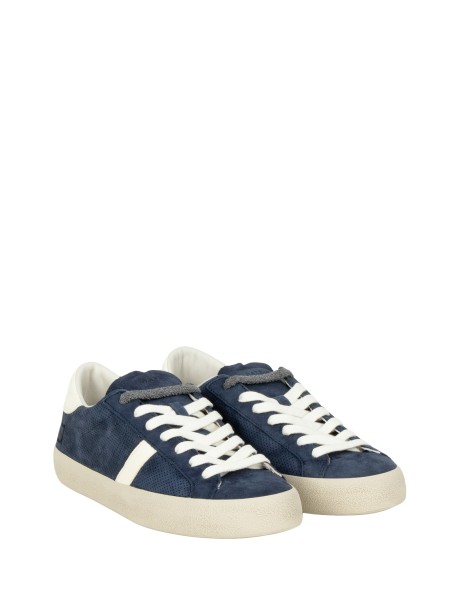 Sneakers Hill Low Perforated in Pelle Scamosciata Blu 2