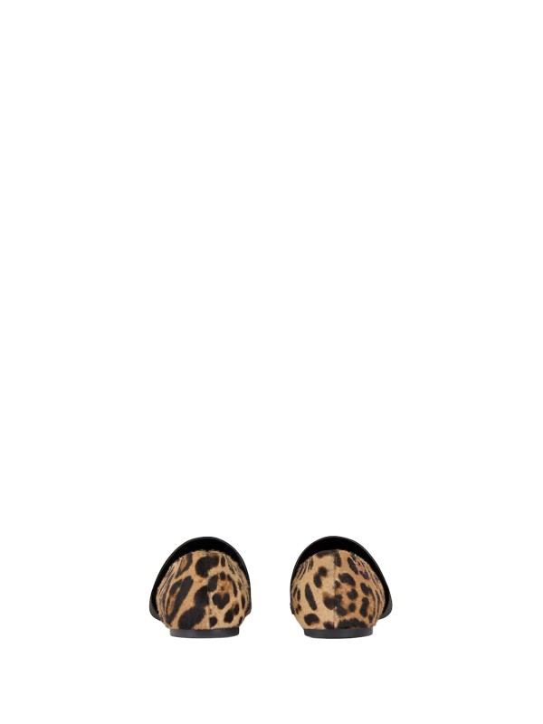 Givenchy Sliced Square Ballerinas in Leopard-Print Pony Leather
