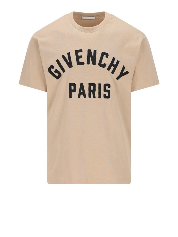 T-shirt in cotone con ricamo GIVENCHY Paris