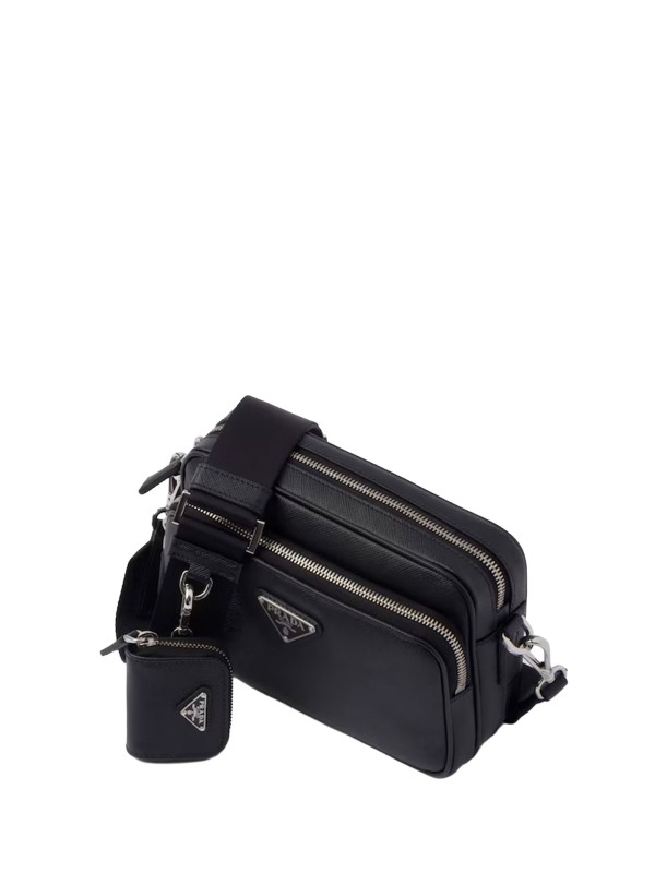 Borsa a tracolla in pelle Saffiano nera - Prada