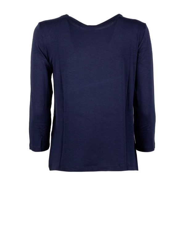 T-shirt Blu Emme Marella a Maniche Lunghe in Viscosa Stretch