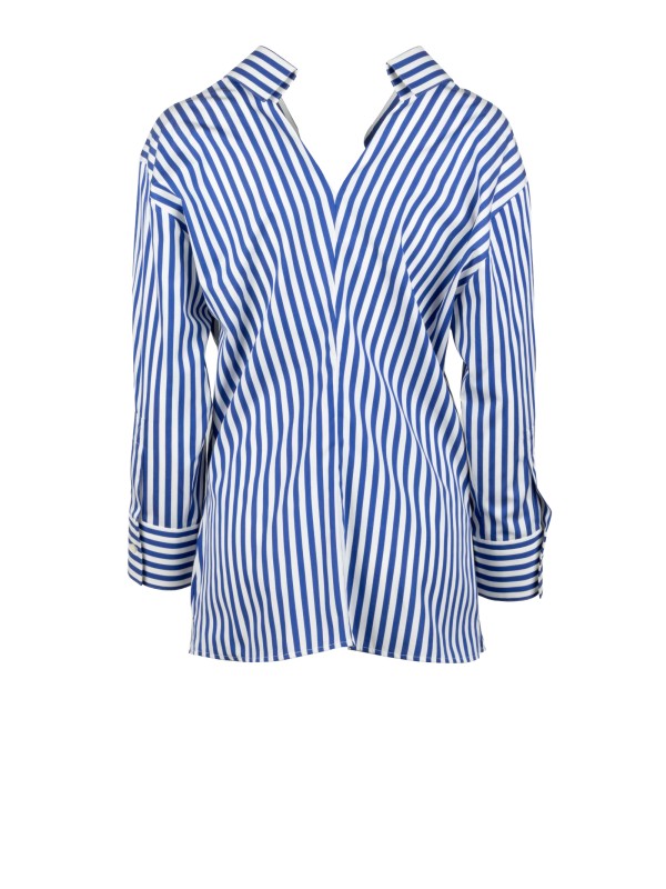 Camicia Open in Cotone Blu di Givenchy