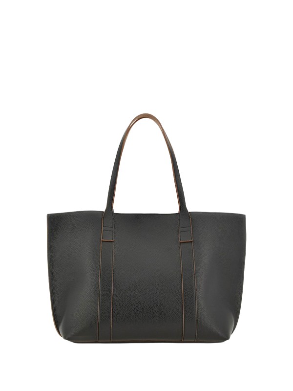 Hogan Medium Script Leather Tote with H-Fob Charm