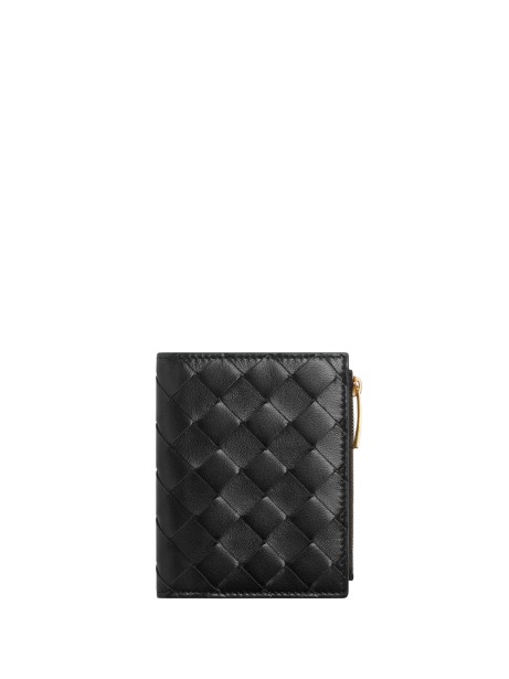 Bottega Veneta Intrecciato Small Bi-Fold Wallet Black