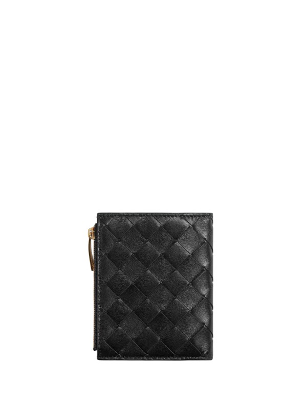 Bottega Veneta Intrecciato Small Bi-Fold Wallet Black