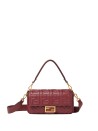 Borsa Baguette® in Pelle Bordeaux di Fendi