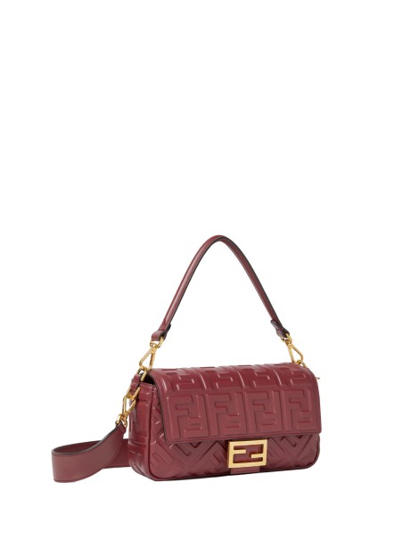 Borsa Baguette® in Pelle Bordeaux di Fendi 2
