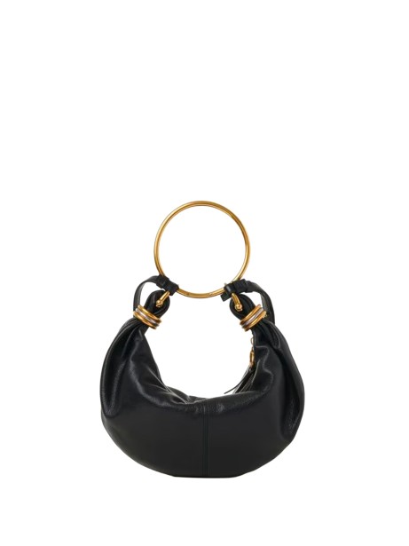 Borsa Bracelet Hobo Chloé in pelle martellata nera