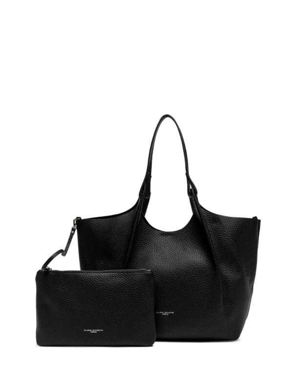 Gianni Chiarini Dua Leather Tote Bag in Black