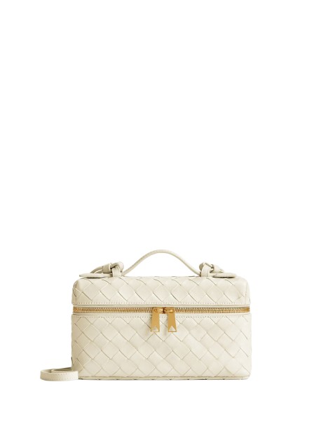 Bang Bang Vanity Bag in Pelle Intrecciata Sea Salt