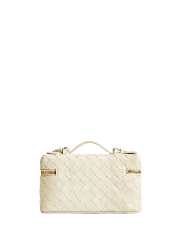 Bang Bang Vanity Bag in Pelle Intrecciata Sea Salt