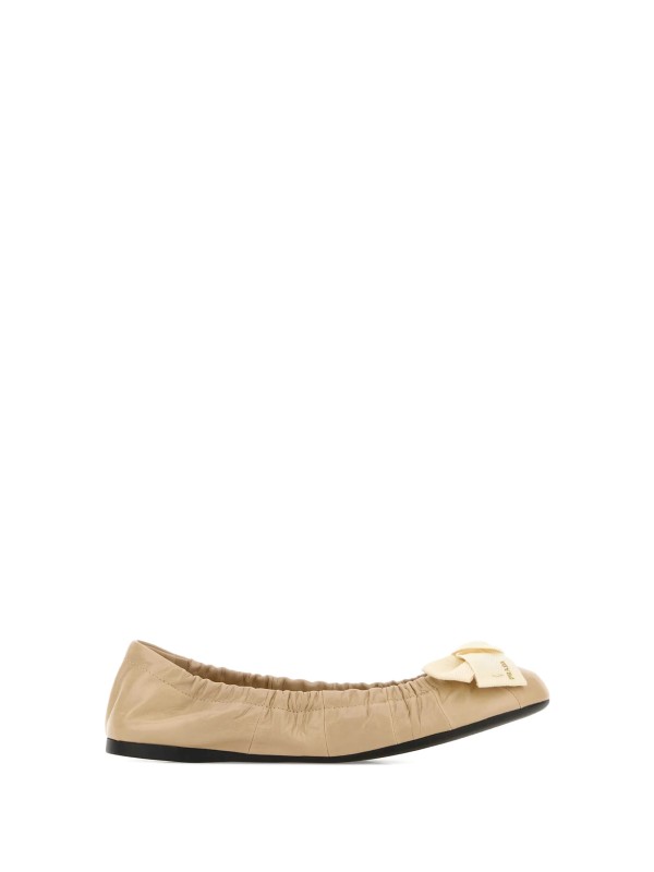 Prada Beige Leather Ballerinas