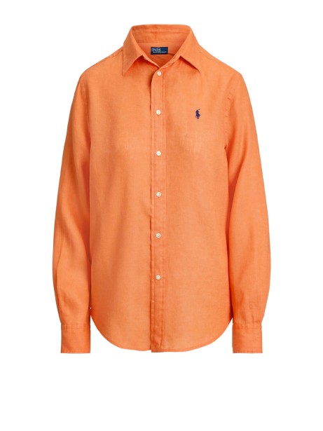 Camicia in Lino Classic-Fit Arancione di Polo Ralph Lauren