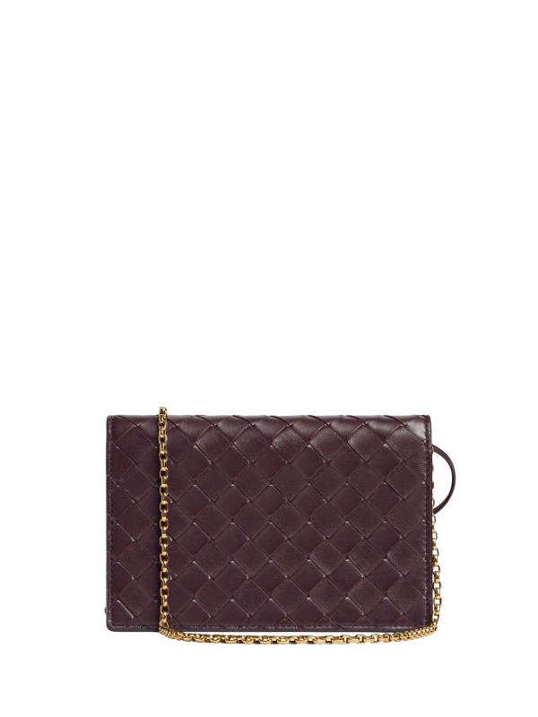Bottega Veneta Andiamo Pouch on Chain in Black