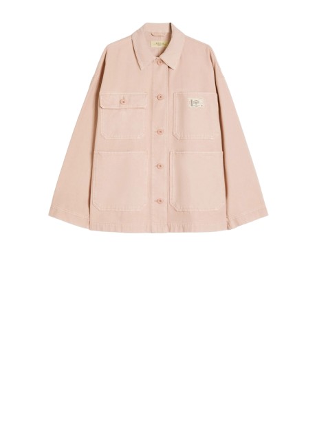 Giacca workwear in canvas di cotone rosa