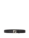 FF Squared Reversible Black Leather Belt by Fendi