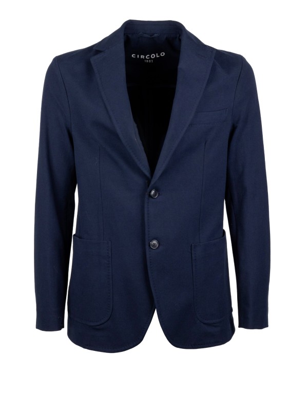Circolo 1901 Navy Blue Stretch Jersey Blazer