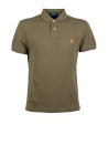 Polo Ralph Lauren Men's Slim Fit Piqué Polo Shirt in Olive Green
