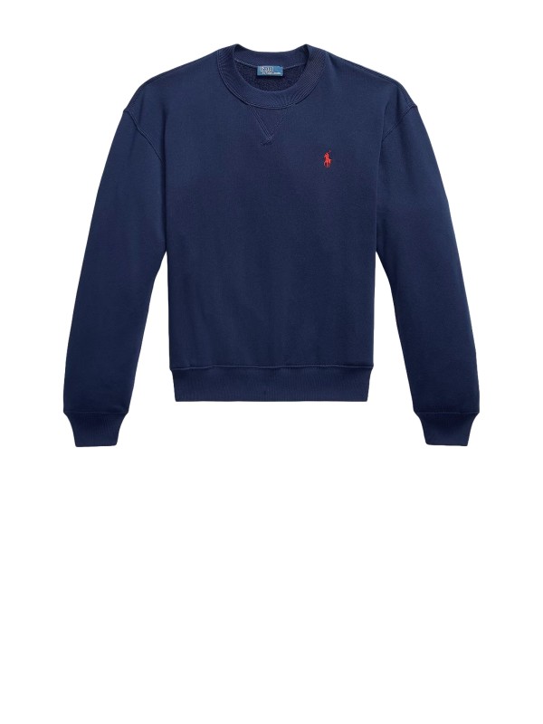 Felpa Polo Ralph Lauren Blu Navy con Logo Ricamato