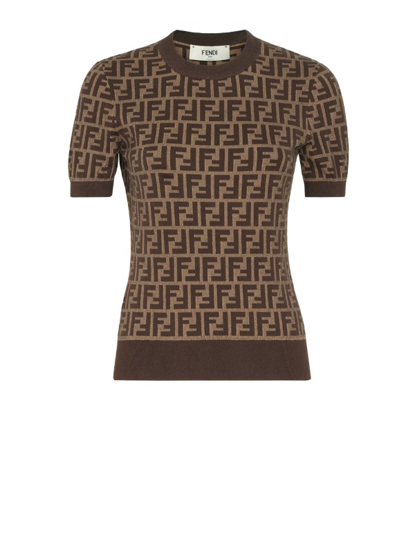 Fendi Brown FF Cotton Sweater