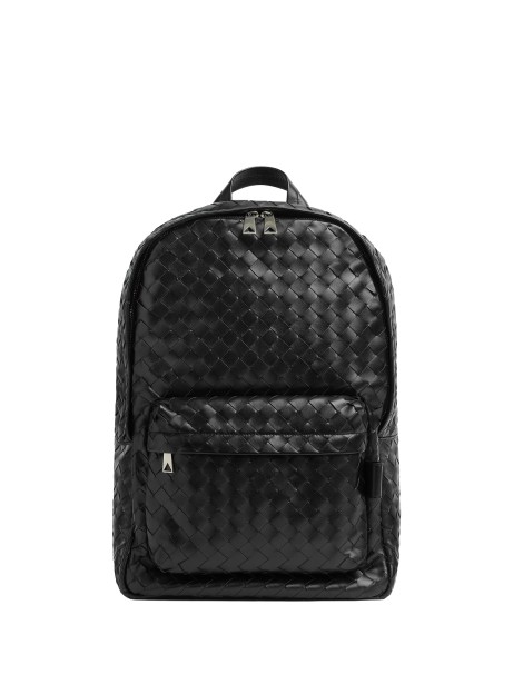 Bottega Veneta Black Intrecciato Leather Backpack