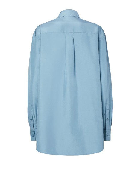 Fendi Blue Silk Poplin Shirt
