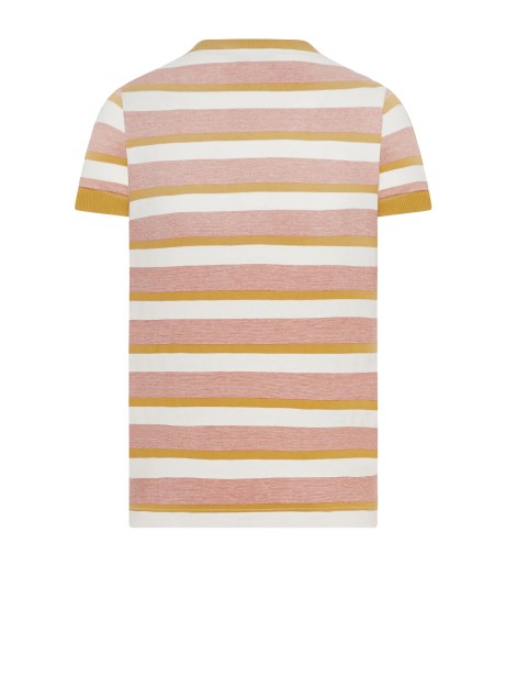 T-shirt in jersey con stampa bayadère ruggine/senape 2