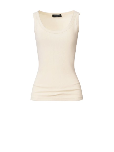 Fabiana Filippi Women's Butter-Coloured Ribbed Cotton Tank Top
