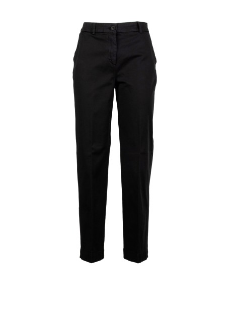 Pantaloni Donna Gamba Dritta Nero Via Masini 80 2