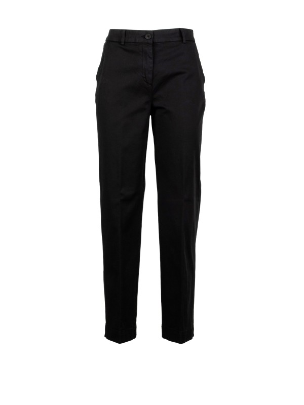 Pantaloni Donna Gamba Dritta Nero Via Masini 80
