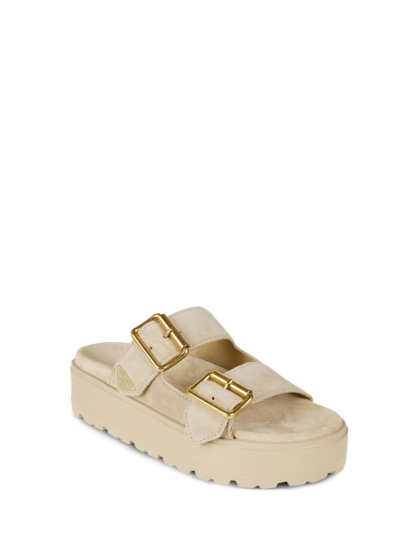 Prada Suede Strap Slide Ecru da Donna - Eleganza e Comfort
