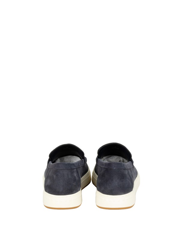 Hogan Navy Blue Suede Moccasins