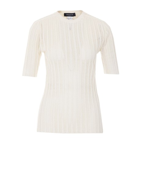 White Wool Sweater with Sequins