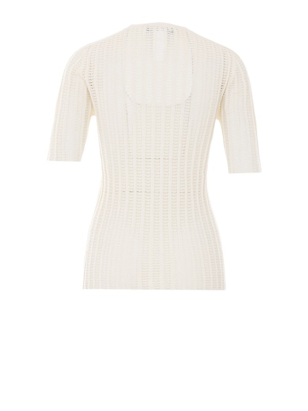 White Wool Sweater with Sequins