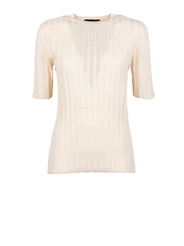 White Wool Sweater with Sequins