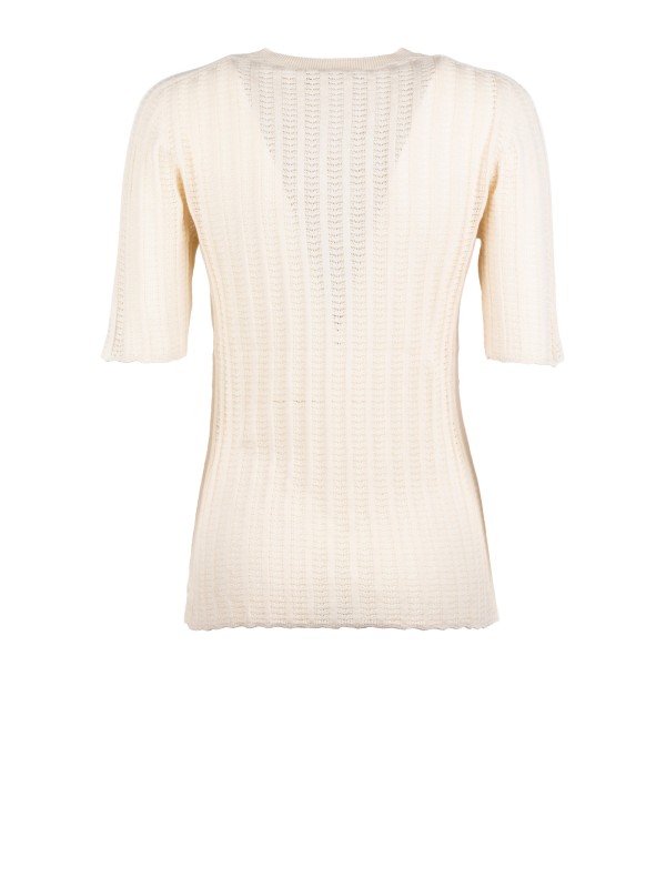 White Wool Sweater with Sequins