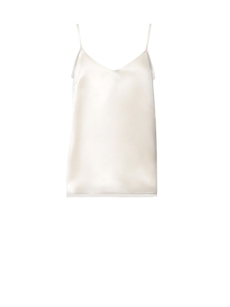 Fabiana Filippi Satin Lingerie Top in Butter