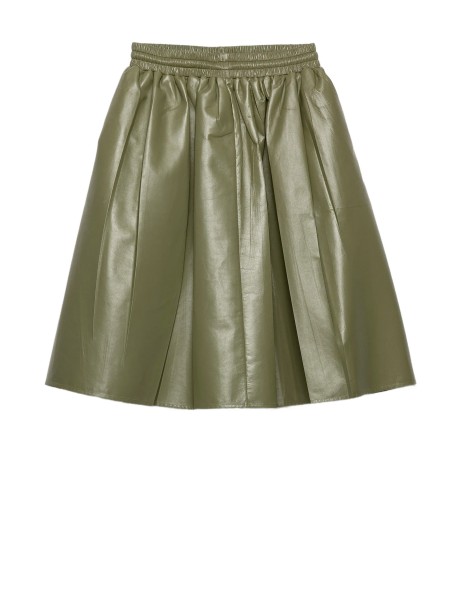 Prada Women's Green Pleated Mini Skirt