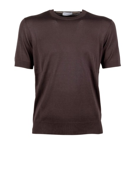 Maglia Girocollo in Filo Marrone di Paolo Pecora