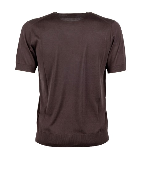 Maglia Girocollo in Filo Marrone di Paolo Pecora