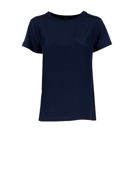T-shirt Donna Blu in Misto Seta Seventy